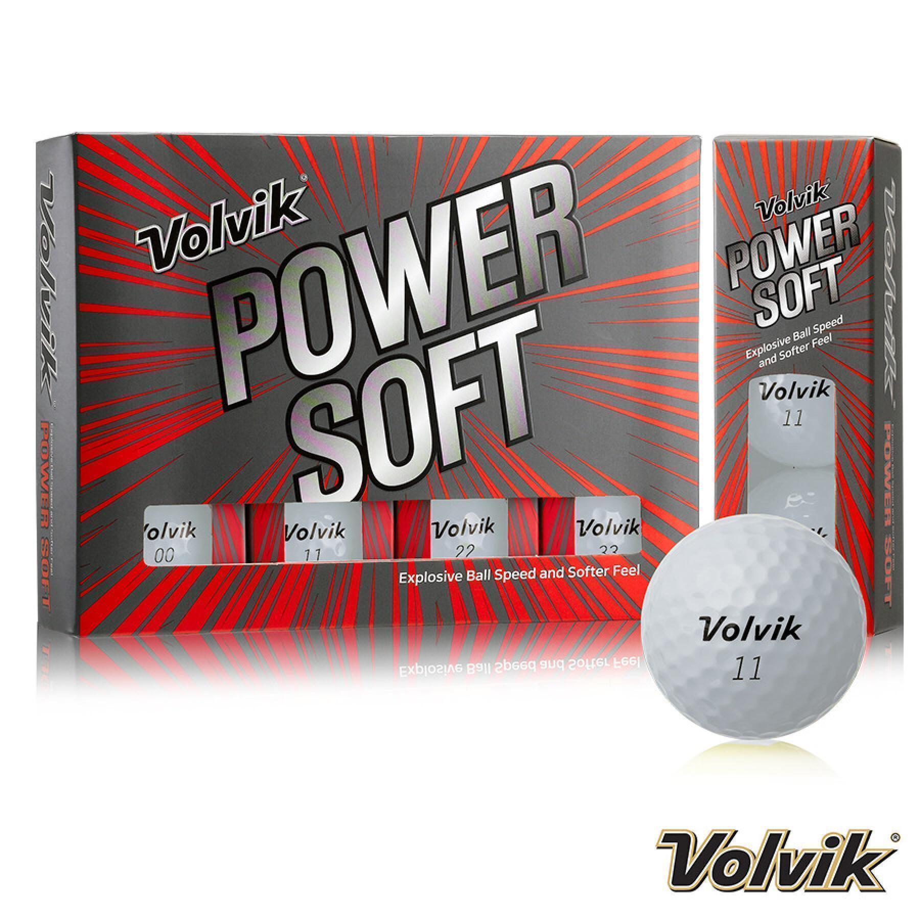 Set von 12 Golfbällen Volvik Power Soft