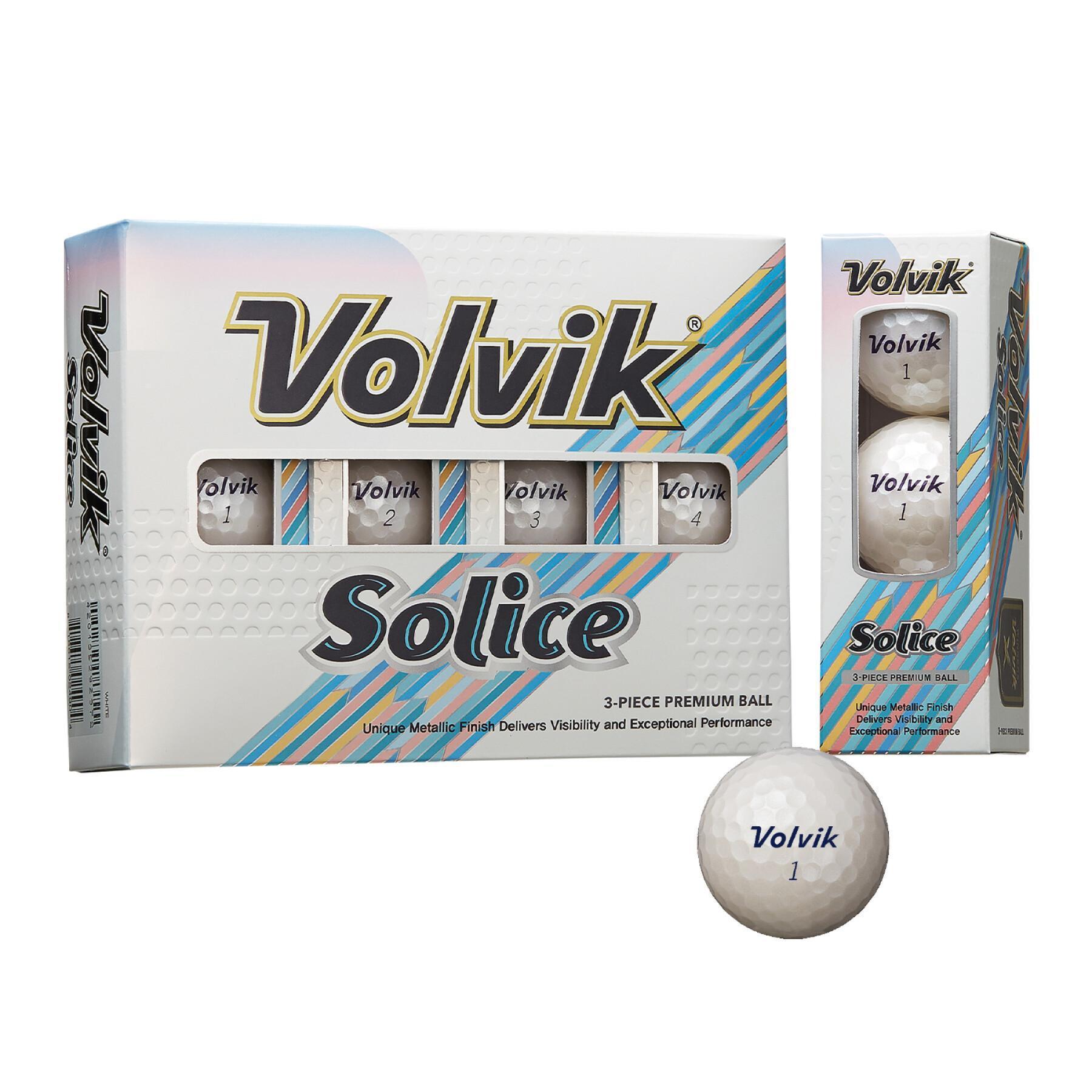 Set mit 12 Golfbällen Volvik Solice blanche